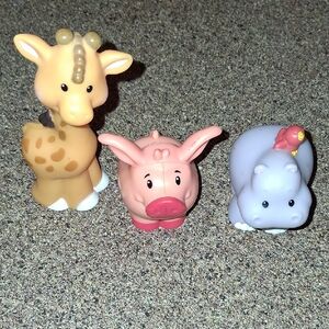 Safari Pals Bath Toy Trio - Pink, Tan, Gray